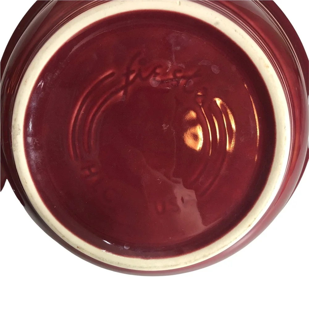 Fiestaware Burgandy Covered Lidded Casserole‎ Dish USA HLC Fiesta